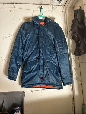 Grande Bay Men's Navy Blue Hooded Winter Parka Jacket